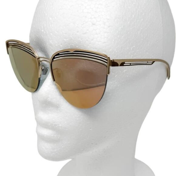 Bulgari Accessories - Bvlgari Bulgari Cat-Eye Rimless Mirrored Sunglasses Gold Metal w/ case